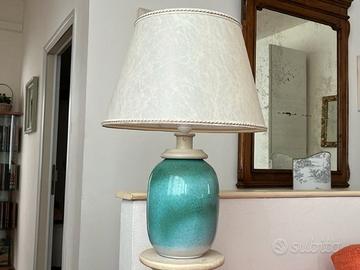 Lampada in ceramica  cappello in pergamena