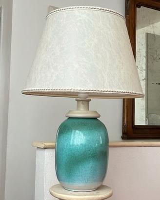 Lampada in ceramica  cappello in pergamena