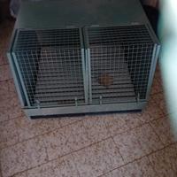 Gabbia per trasporto cani doppia in lamiera per au