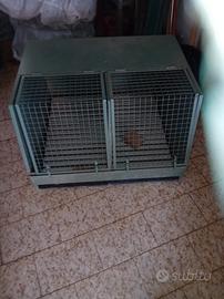 Gabbia per trasporto cani doppia in lamiera per au