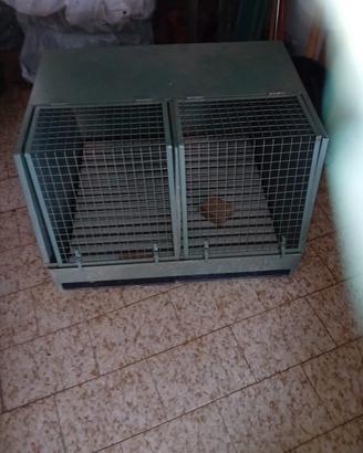 Gabbia per trasporto cani doppia in lamiera per au