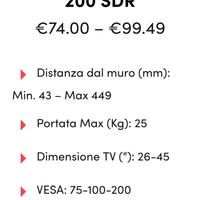 Supporto tv Meliconi SLIMSTYLE PLUS 200 SDR