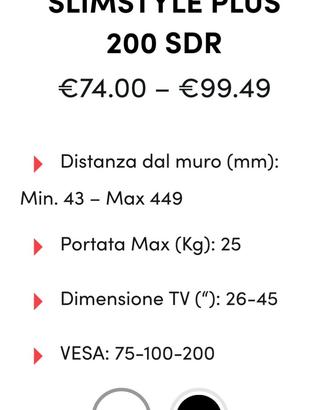Supporto tv Meliconi SLIMSTYLE PLUS 200 SDR