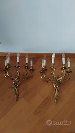 Coppia candelieri in bronzo dorato