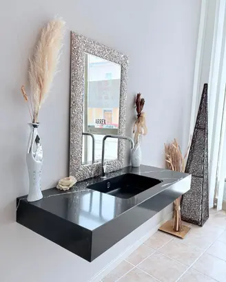 LAVABO MONOBLOCCO SILESTONE PER BAGNO