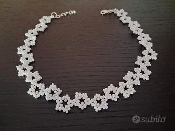 Collanina girocollo choker con perline in vetro 