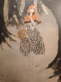 Louis Icart "Le chaperon rouge" acquaforte 1927