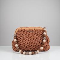 Borsa marrone Handmade Fettuccia e Rafia Chic