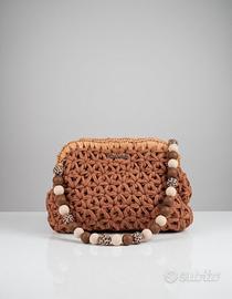Borsa marrone Handmade Fettuccia e Rafia Chic