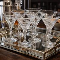 5 coppe lavorate a mano in vetro 