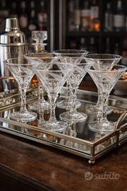 5 coppe lavorate a mano in vetro 