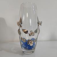 Vaso in cristallo e argento