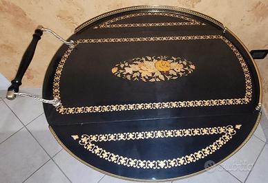 Carrello da bar anni 50 in
legno intarsiato epoca