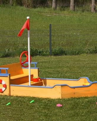Sabbiera in legno per bambini sabbionaia a barca