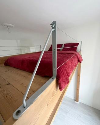 Soppalco in legno fatto a mano largh. 3,30mt