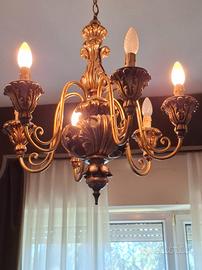 Lampadario di legno 