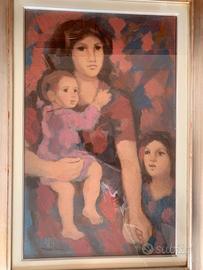 Dipinto di Mario Castellani "Madre e figli"