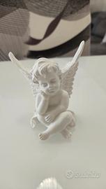 Statuetta Angelo Cherubino in Resina Bianca