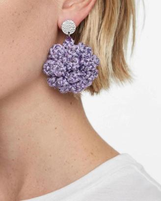 Orecchini artigianali uncinetto Lilla Viola