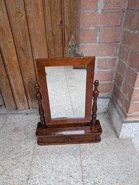 Specchiera Psiche da Tavolo Vintage in Legno