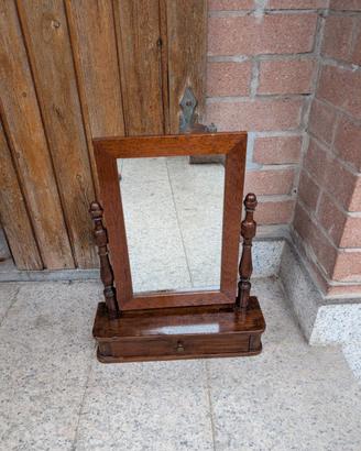 Specchiera Psiche da Tavolo Vintage in Legno