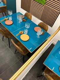 12 tavolini in vetro per ristorazione