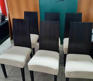 sedie in legno colore wenge n. 6 