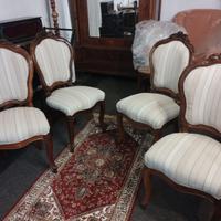 Sedie stile Luigi Filippo in noce
