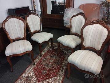 Sedie stile Luigi Filippo in noce