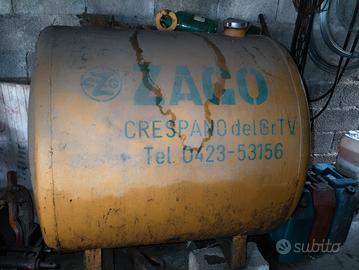 Cisterna serbatoio 1000lt Zago ferro verniciato