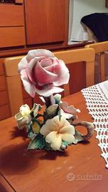 CAPODIMONTE SOPRAMMOBILE ROSE ANNI 60