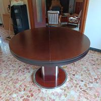 Tavolo Rotondo in Legno Allungabile con 6 sedie
