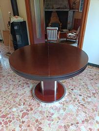 Tavolo Rotondo in Legno Allungabile con 6 sedie