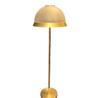Lampada piantana ottone con paralume vetro anni 70