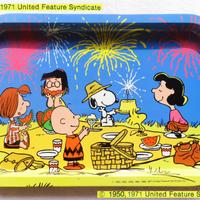 SNOOPY PEANUTS Vintage 1980 Vassoi Smaltati NUOVI