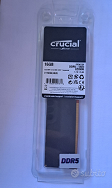 Crucial memoria RAM 16GB DDR5-5600 UDIMM *NUOVA*