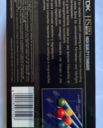 Videocassetta TDK 180+20 VHS High Quality Standard