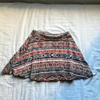 Gonna corta fantasia etnica boho azteca svasata