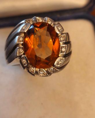 ANELLO RECARLO IN ORO BIANCO 750 TOPAZIO FUME'