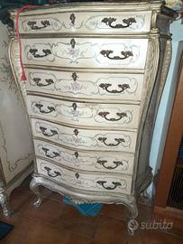 armadio e comò, anni '50, in stile veneziano