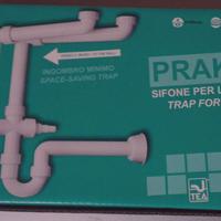 Sifone salvaspazio per lavello doppio.