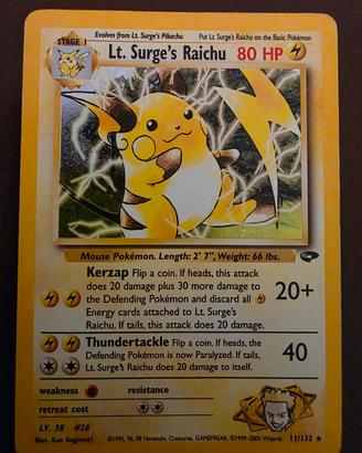 Lt. Surge’s Raichu 11/132 Holo Gym Challenge
