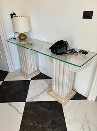 consolle pietra leccese e vetro