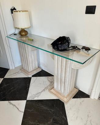 consolle pietra leccese e vetro