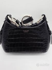 Borsa hobo Bardot mini in pelle stampa coccodrillo