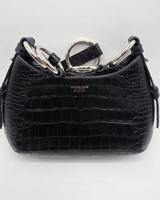 Borsa hobo Bardot mini in pelle stampa coccodrillo