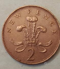 2 pence 1971 moneta collezione 