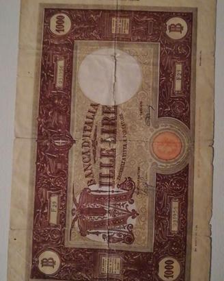 1000 lire GRANDE M SERIE W DECRETO 7/8/1943