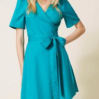 Vestito Twinset incrociato color Ottanio - TG 44