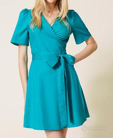 Vestito Twinset incrociato color Ottanio - TG 44